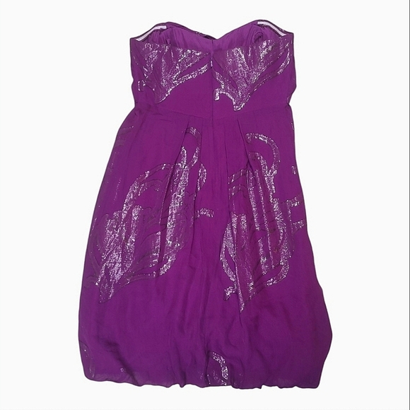 Nicole Miller Diossa Luna Strapless Mini Dress Magenta Purple Size 0 - Picture 10 of 14